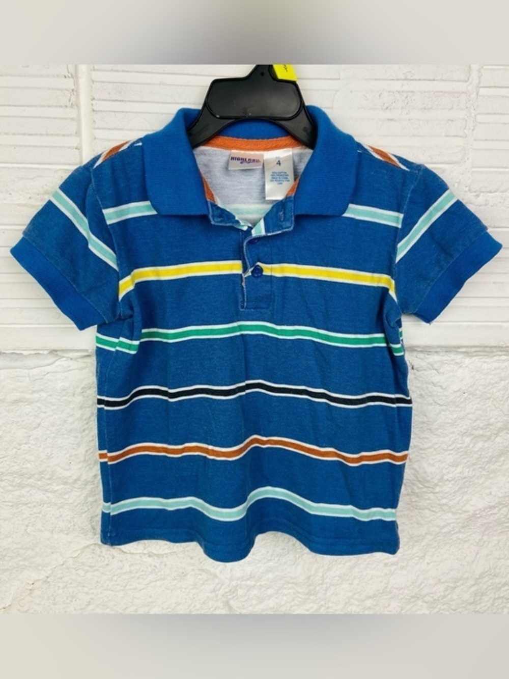 Kids Blue Striped Polo Shirt - Wonderkids
